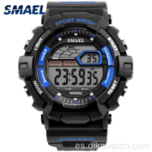 SMAEL Reloj deportivo casual para hombre Pantalla LED impermeable